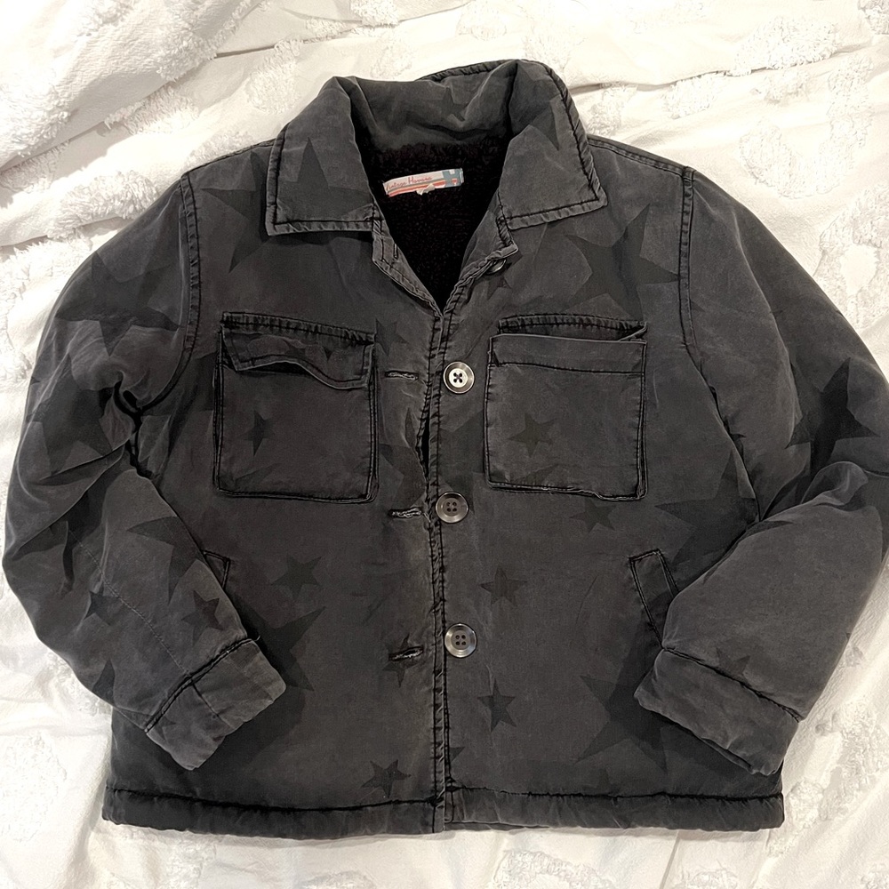Vintage Havana fleece lined jacket in washed grey